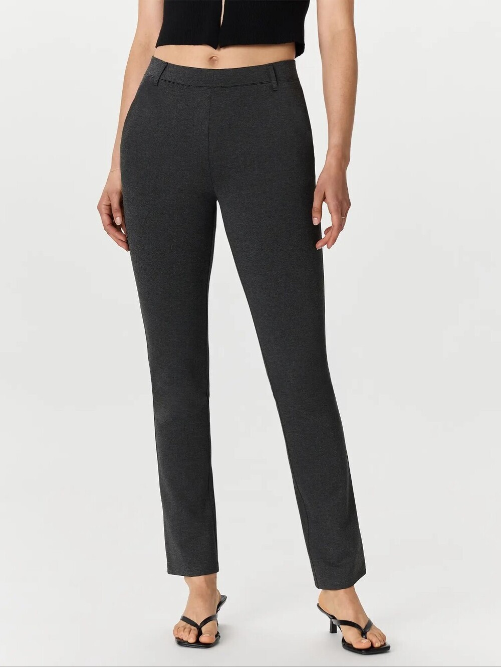 Quince | Gray Ultra-Stretch Ponte Straight Leg Pants Size Large Tall